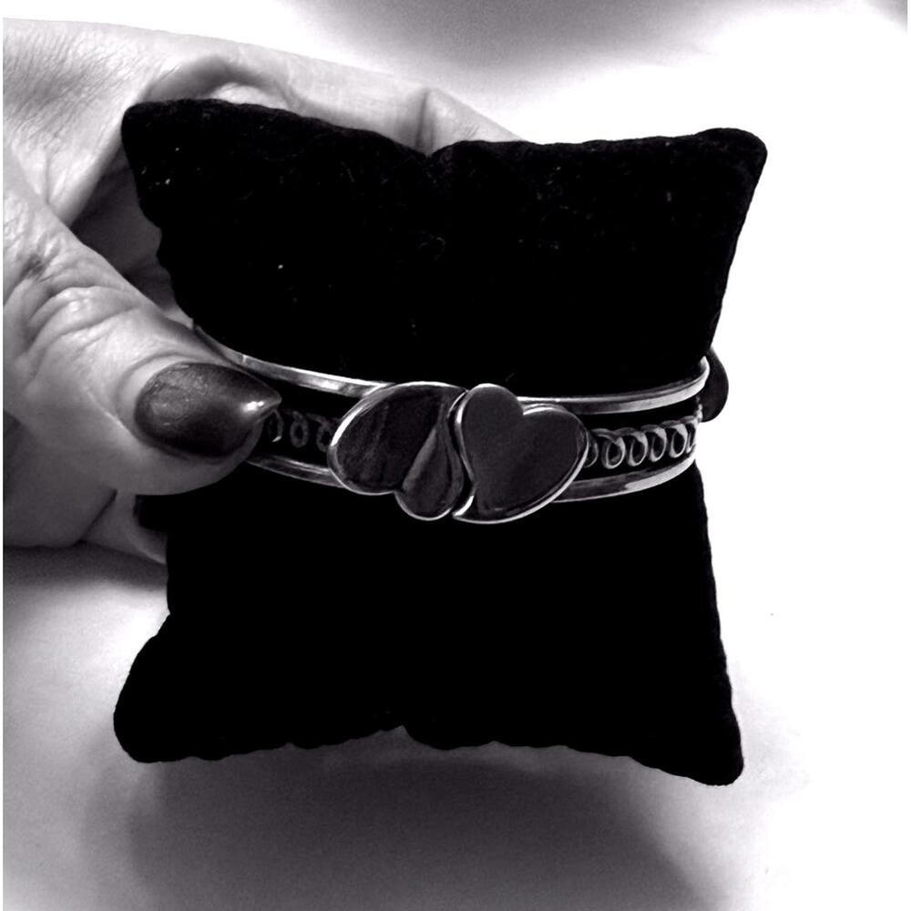 Double Heart Sterling Bracelet - Picture 1 of 5